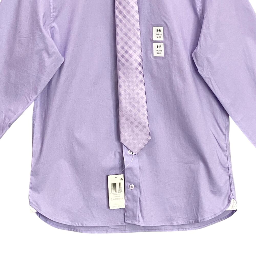 Nick Graham Shirt Men's Small 14.5-15 32/33 Shirt & Tie Lavender Modern Fit NEW - Picture 4 of 13